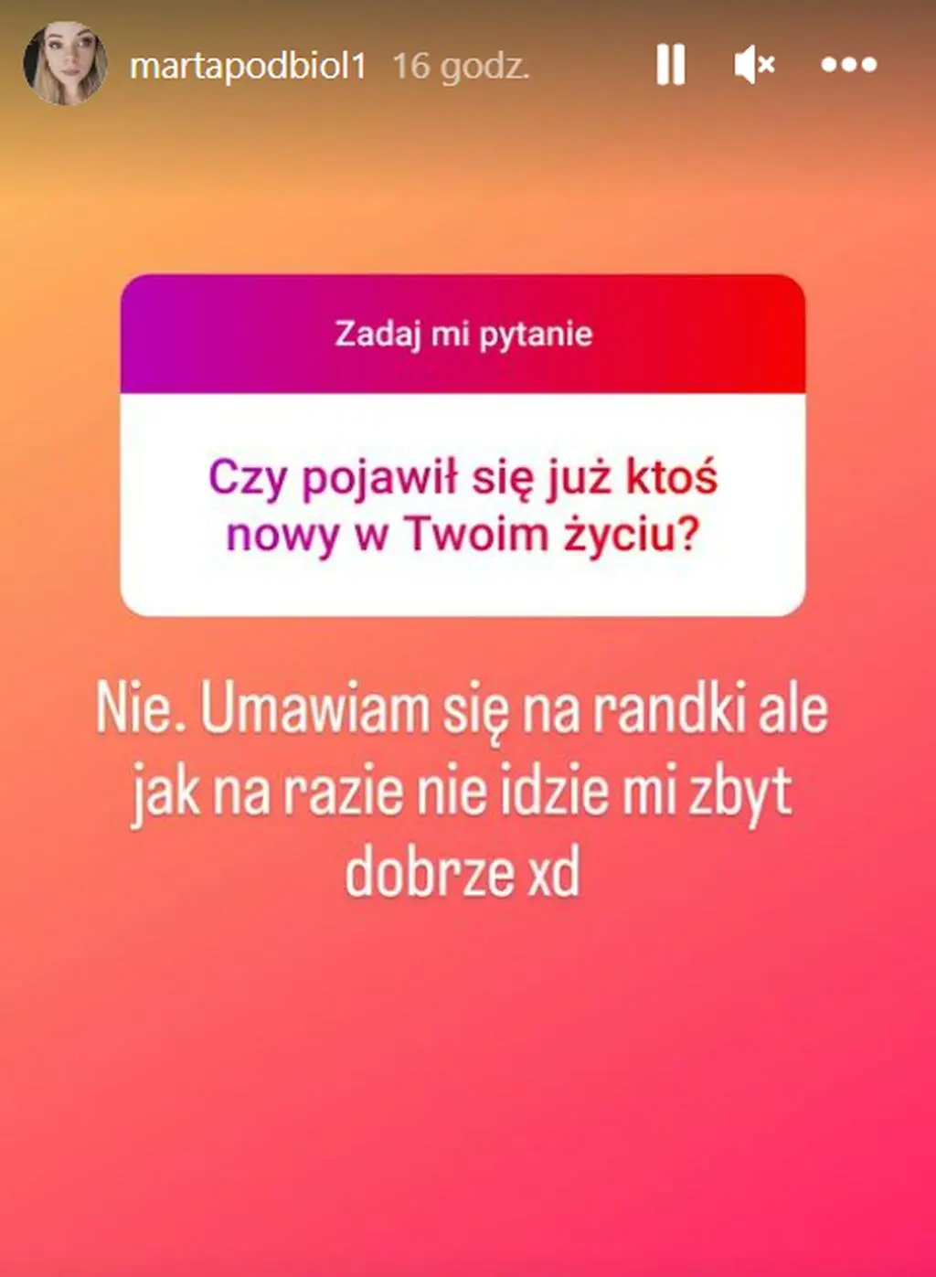 Marta Podbioł umawia się na randki