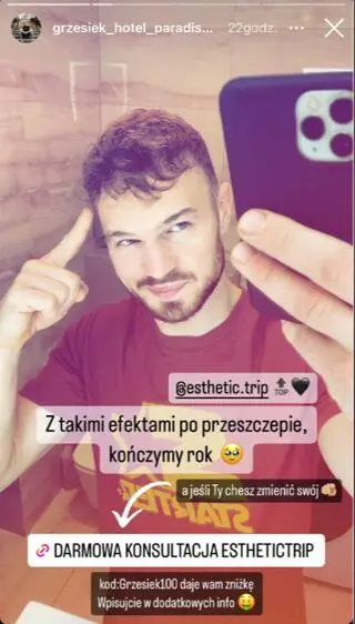 Grzesiek z "HP" pokazał efekty przeszczepu włosów