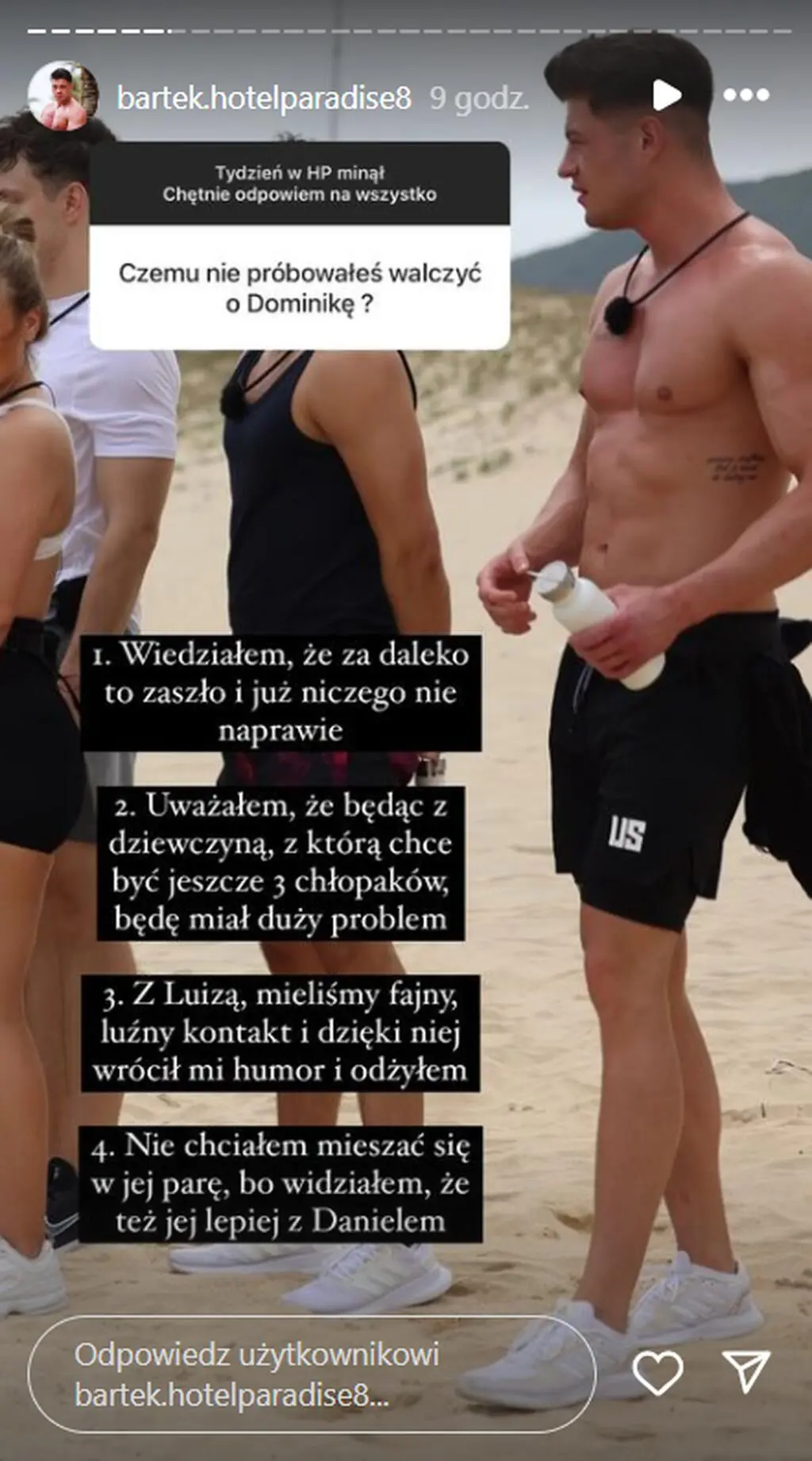 "Hotel Paradise 8". Bartek o relacji z Dominiką