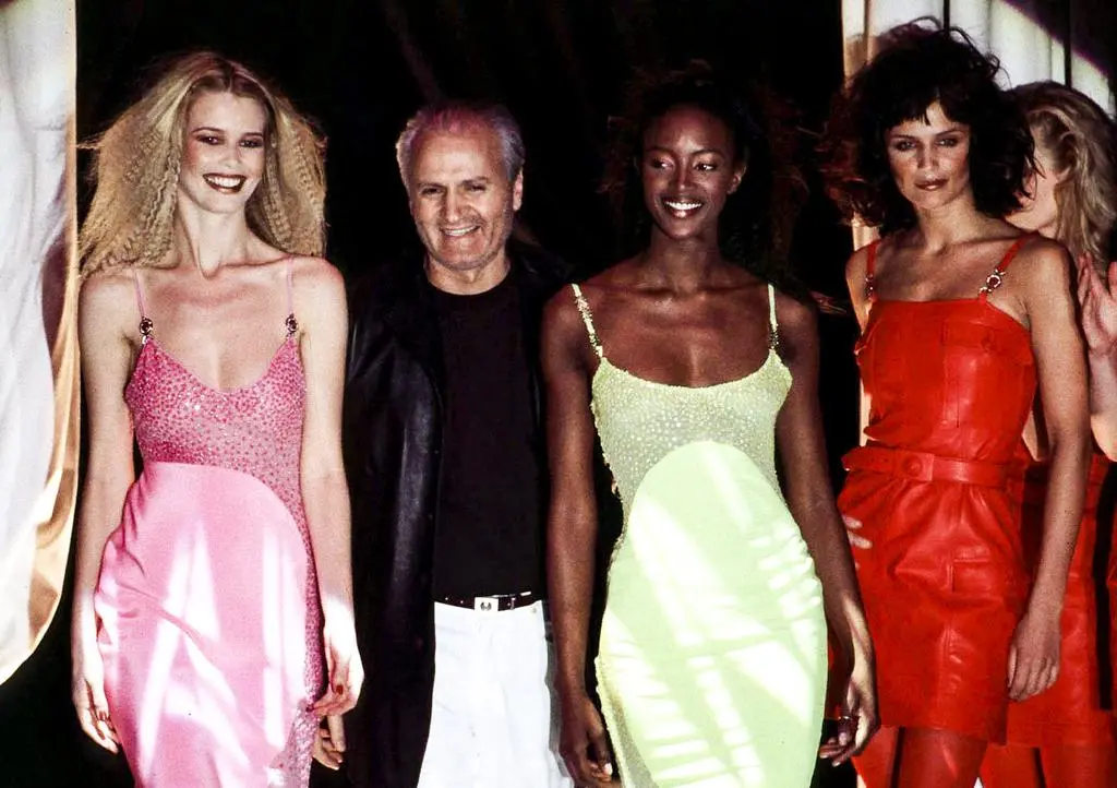 Claudia Schiffer, Gianni Versace, Naomi Campbell, Helena Christensen 