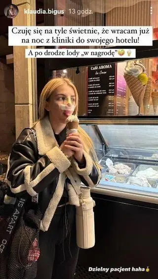 Kaludia Bigus po operacji nosa