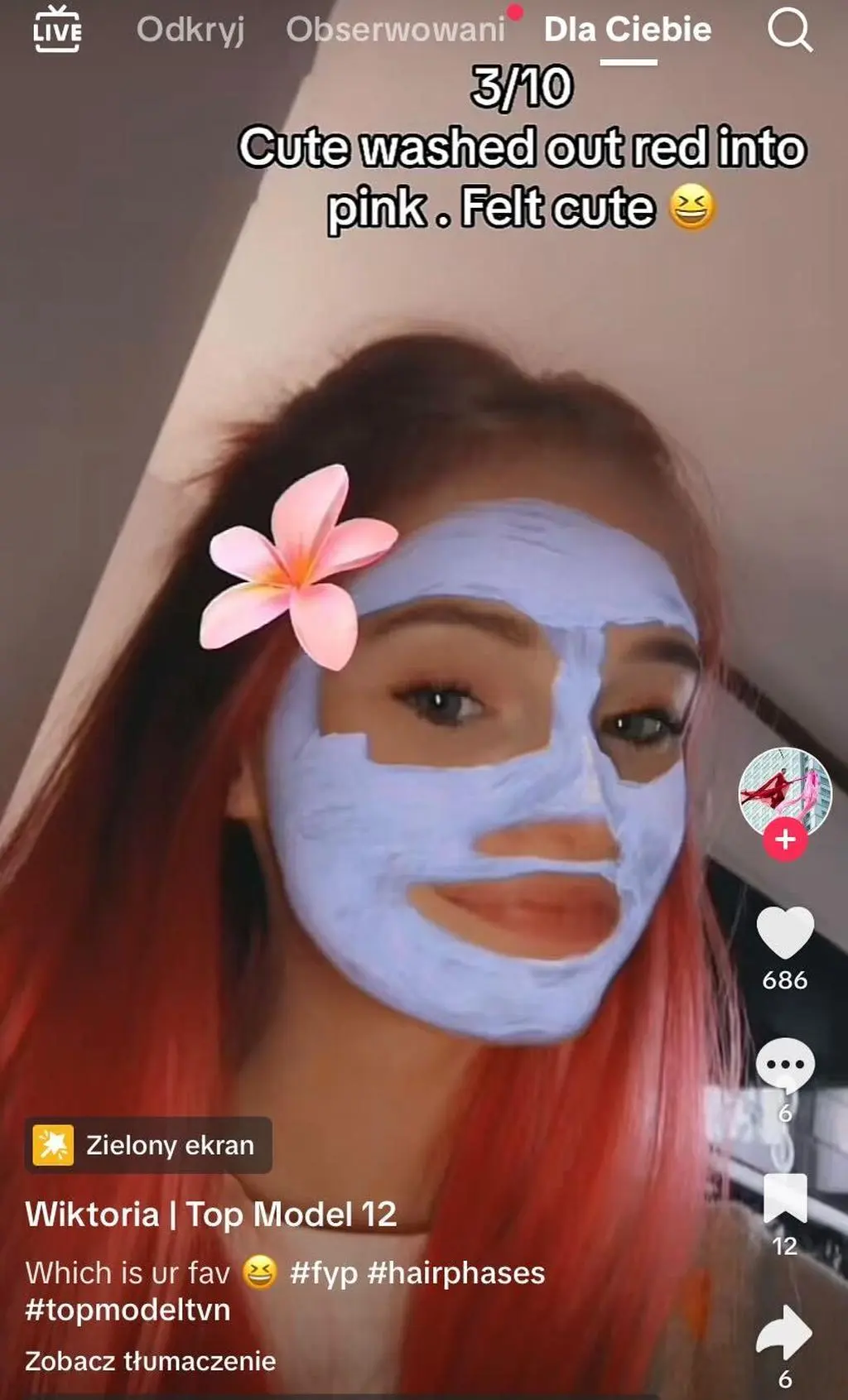"Top Model". Wiktoria Darda w czerwonych włosach