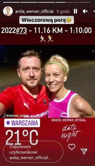 Anita Werner i Michał Kołodziejczyk wieczorami wspólnie biegają