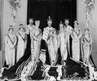 Brytyjska rodzina królewska po koronacji Jerzego VI