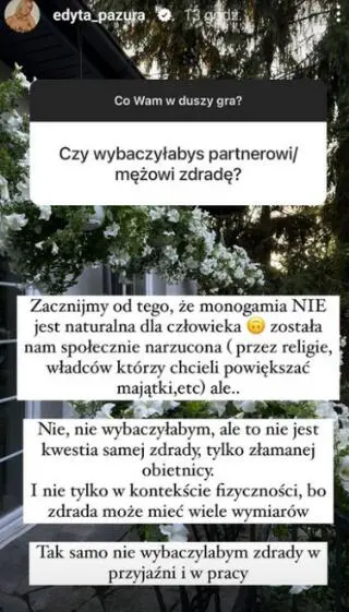 Edyta Pazura o zdradzie w związku