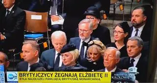 Pogrzeb Elżbiety II: prezydent Polski Andrzej Duda z małżonką Agatą Kornhauser-Dudą