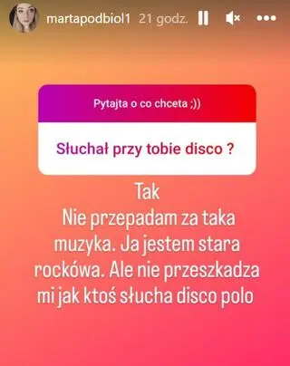 Marta ze "ŚOPW" reaguje na słabość Macieja do disco polo