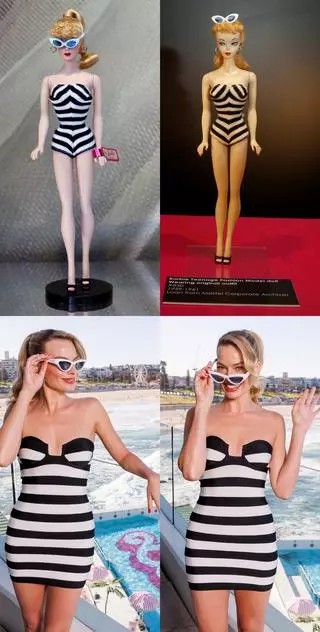 Pierwsza lalka Barbie i jej odtwórczyni Margot Robbie