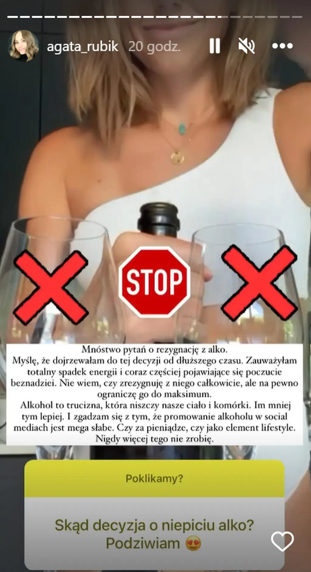 Agata Rubik o piciu alkoholu