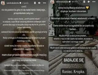 Sandra Kubicka ma złe wyniki badań