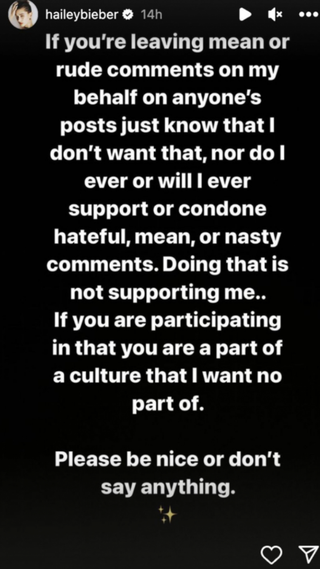 Oświadczenie Hailey Bieber