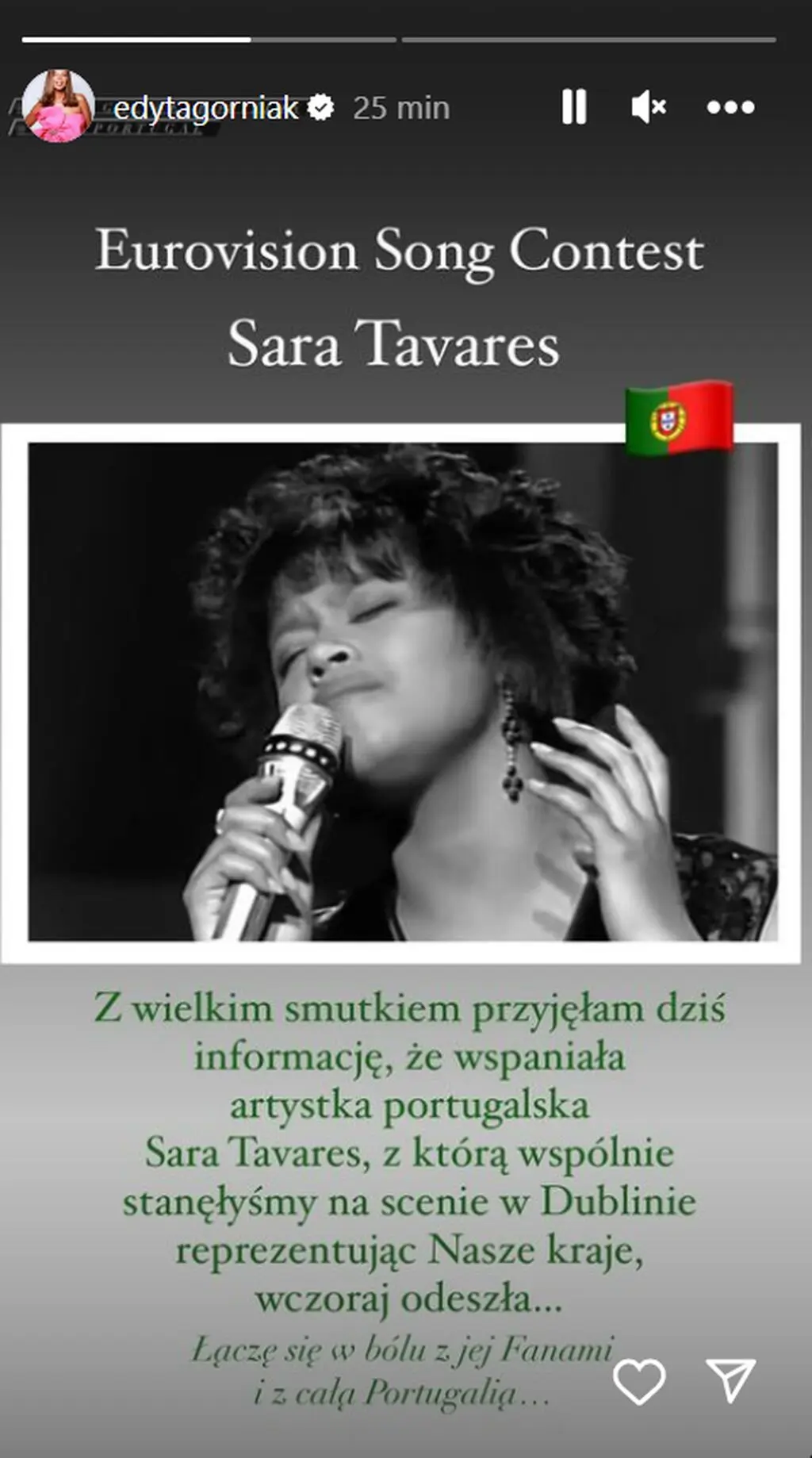 Edyta Górniak żegna Sarę Tavares