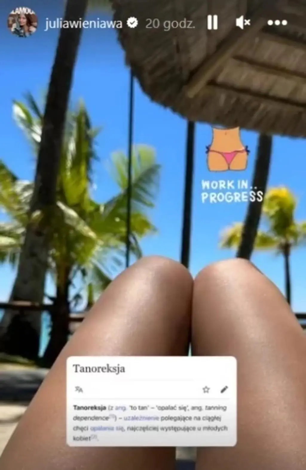 Julia Wieniawa opala się na Mauritiusie