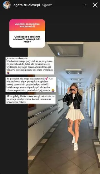 "True Love". Agata o zachowaniu Kuby i Julii