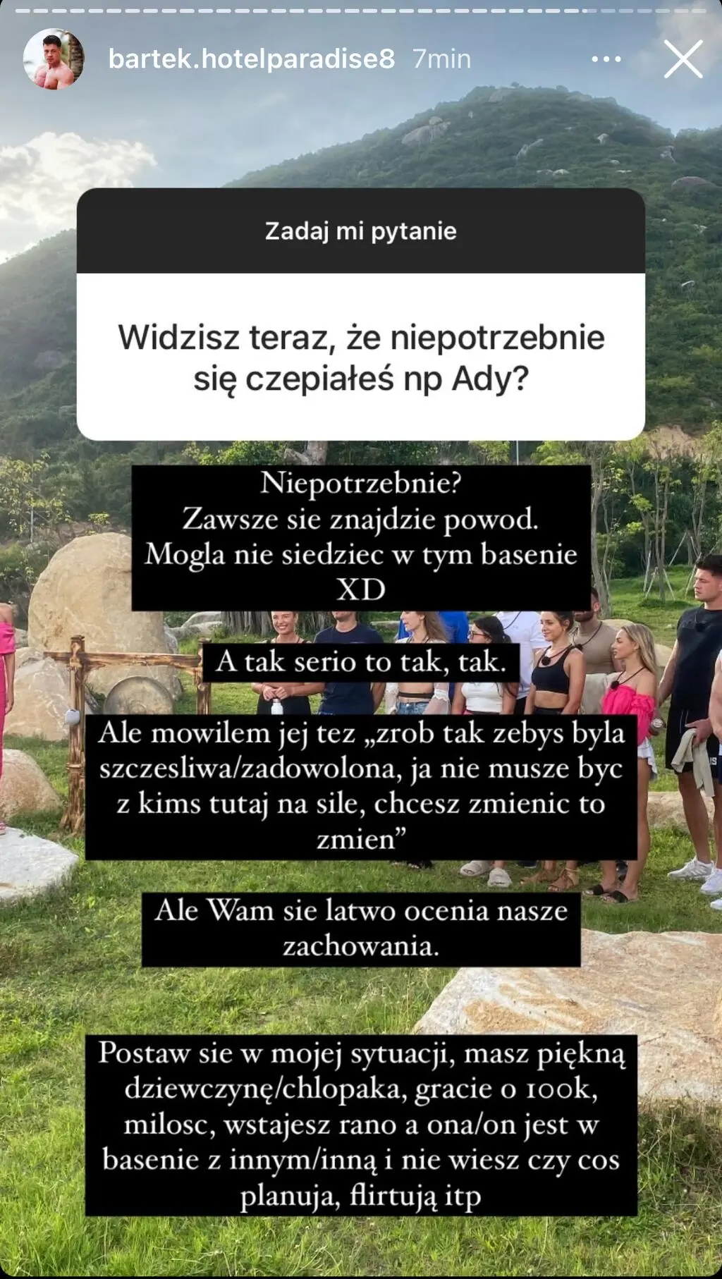 Bartek z "Hotelu Paradise 8" o Adzie