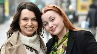 Katarzyna Pakosińska i jej córka Maja przed studiem "DDTVN"