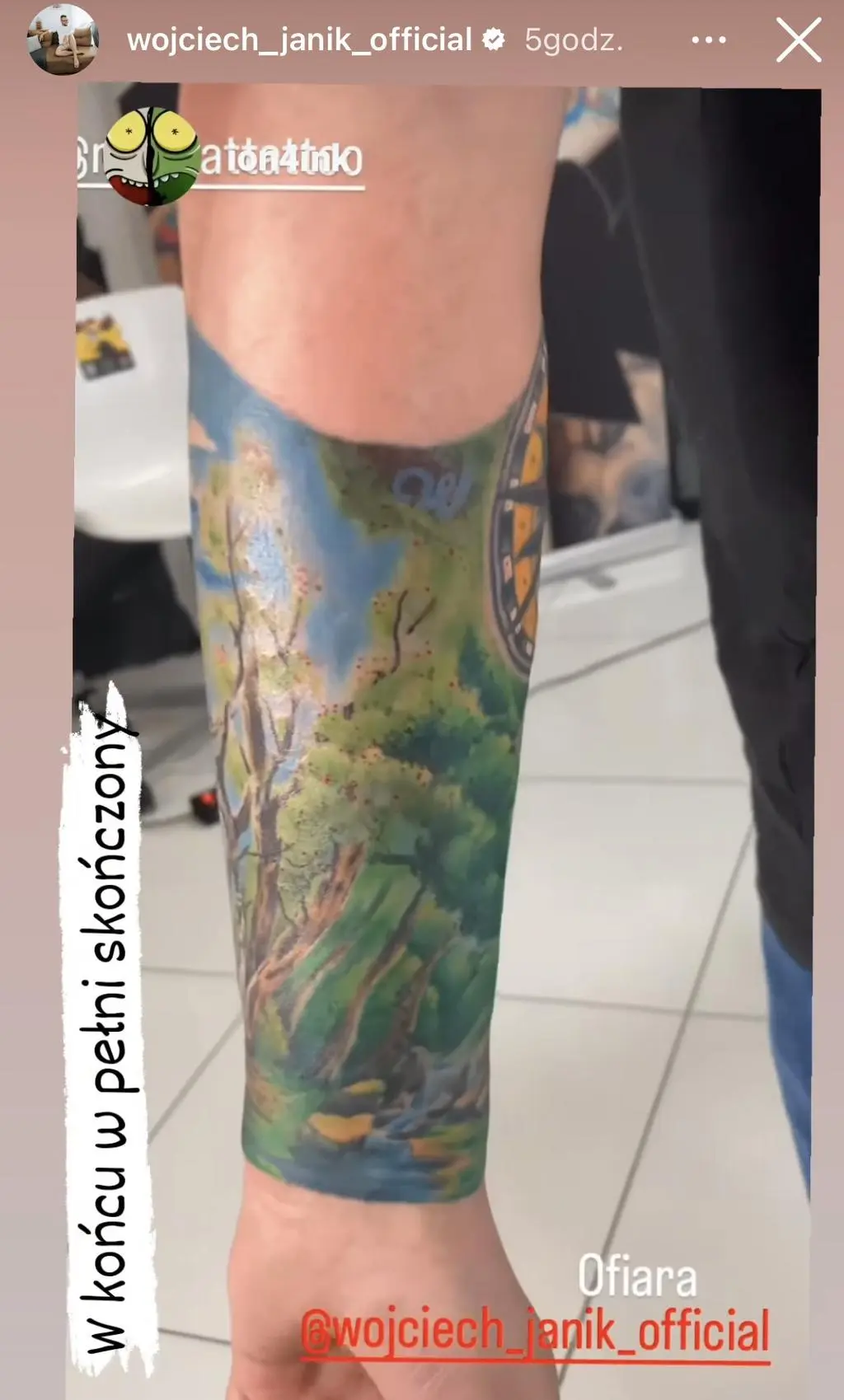 Wojciech Janik ma nowy tatuaż