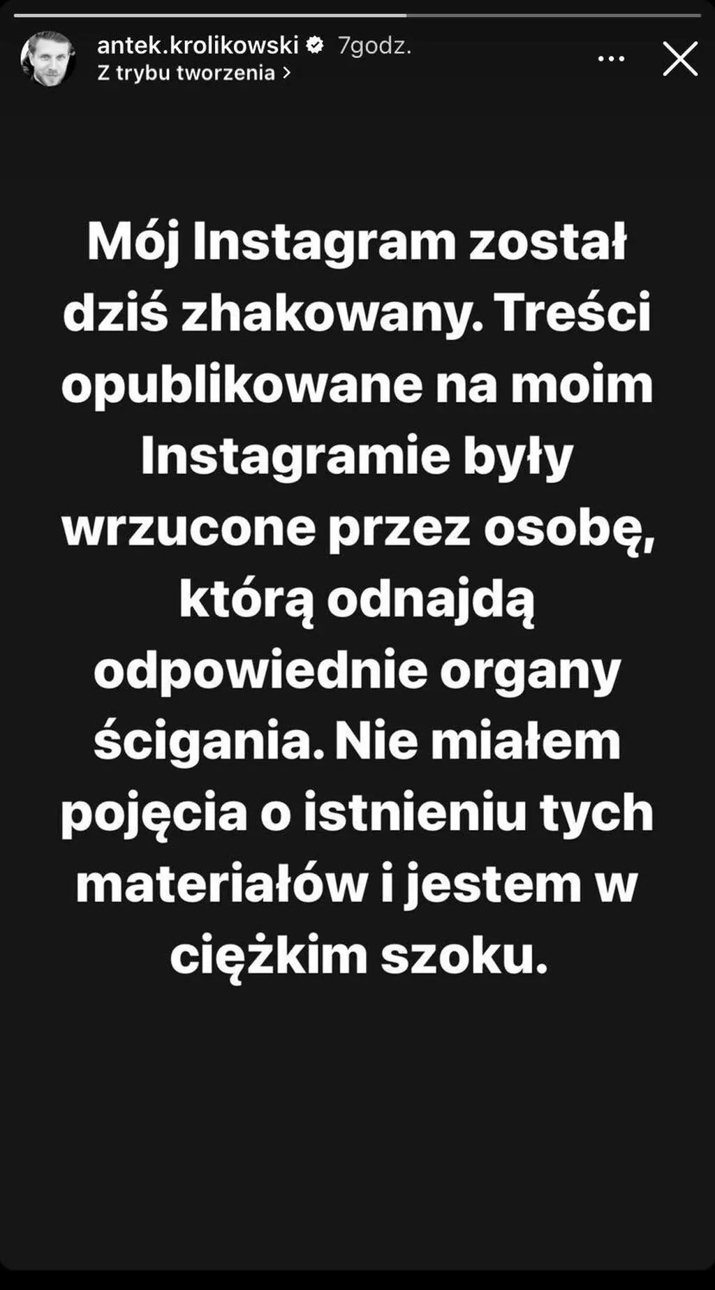 Antoni Królikowski tłumaczy się z nagrania Joanny Opozda