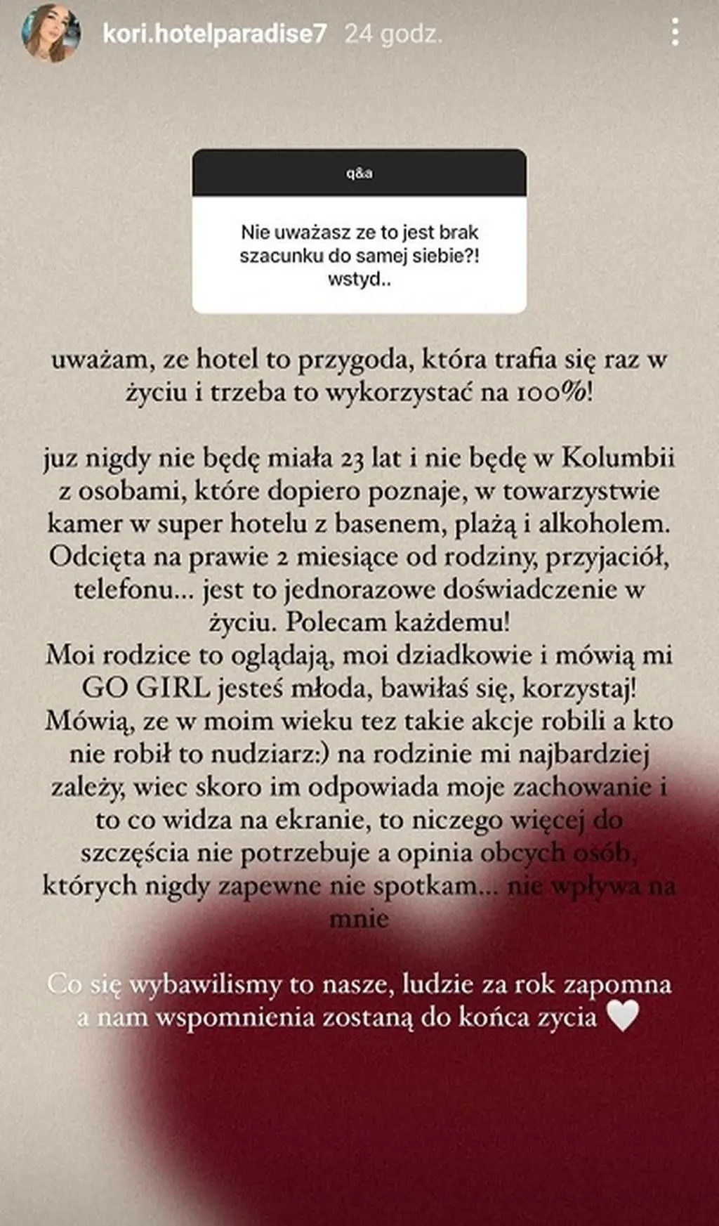 Kori z "Hotelu Paradise"