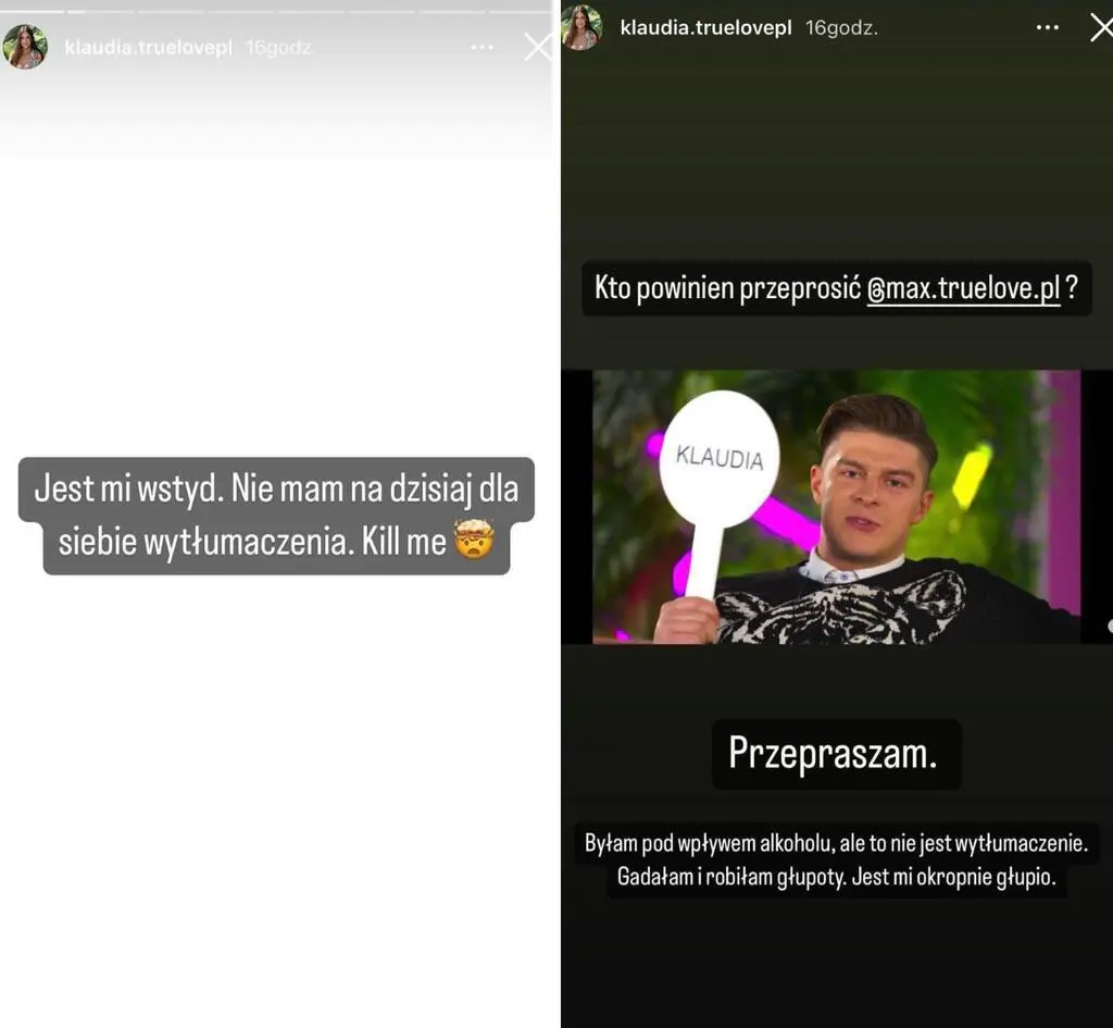 "True Love". Klaudia przeprosiła Maksyma