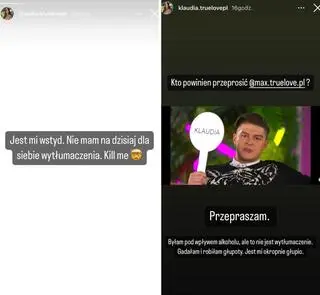 "True Love". Klaudia przeprosiła Maksyma