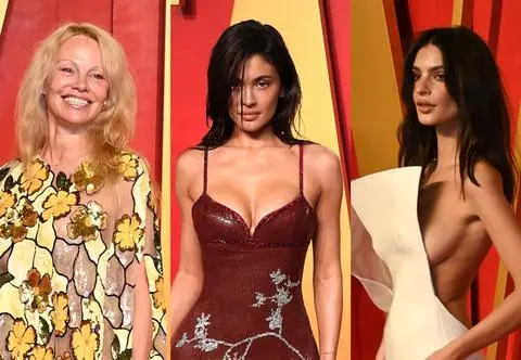Gwiazdy na imprezie "Vanity Fair". Pamela Anderson bez makijażu, odważna kreacja Emily Ratajkowski 