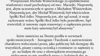Oświadczenie Michała Wiśniewskiego