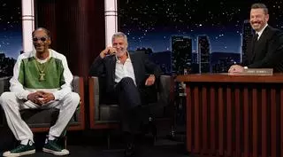 George Clooney w trakcie nagrań programu "Jimmy Kimmel Live"