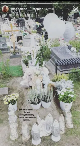 Magdalena Stępień pokazała grób syna