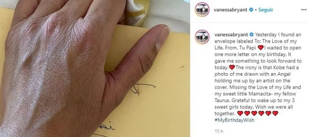 Vanessa Bryant znalazła list od zmarłego męża