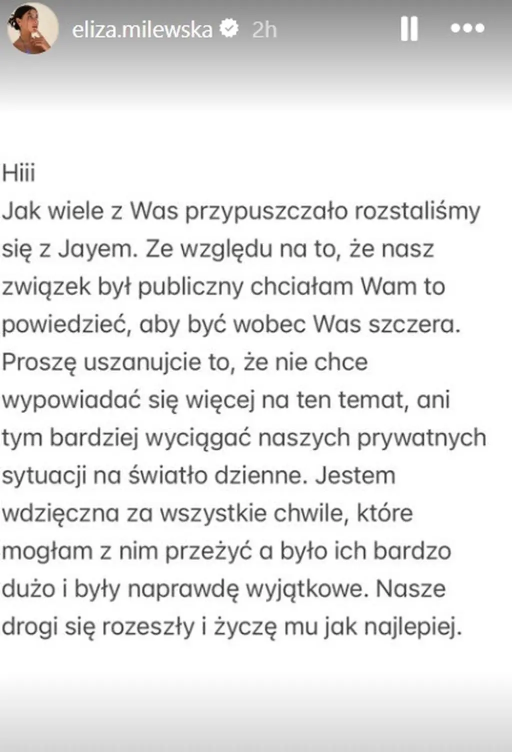 Eliza z "HP" opublikowała oświadczenie