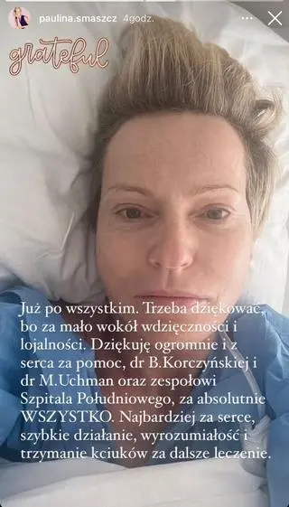 Paulina Smaszcz pokazała zdjęcie ze szpitala