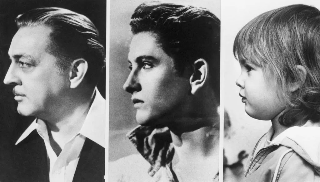 John Barrymore, jego syn John Drew Barrymore i jego córka Drew Barrymore w reklamach