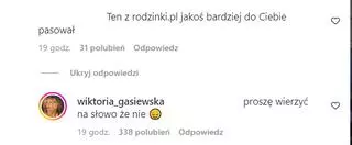 Wiktoria Gąsiewska zareagowała na nieprzychylny komentarz