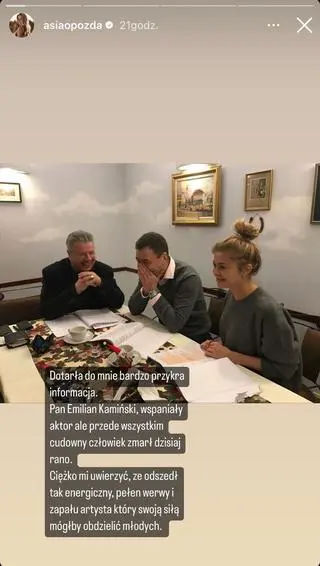 Joanna Opozda żegna Emiliana Kamińskiego