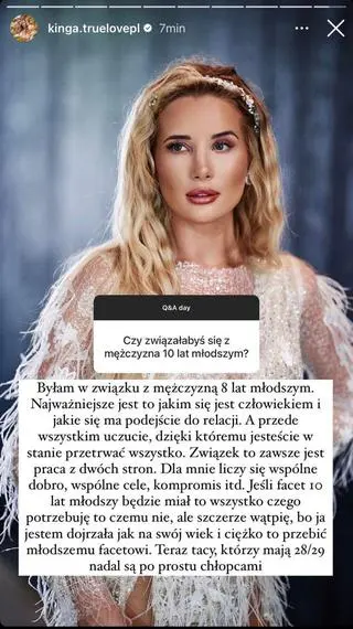 "True Love". Kinga o związkach. Co sądzi o młodszych od siebie partnerach?