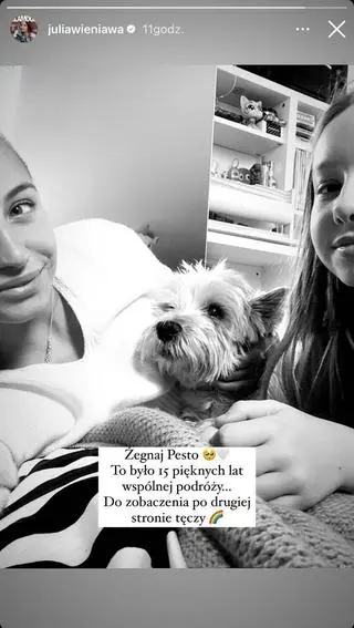 Julia Wieniawa pożegnała pupila