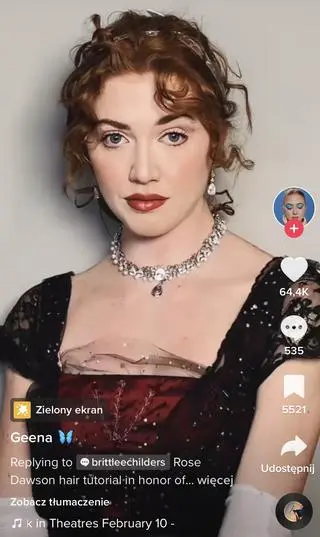 Ta tikktokerka wygląda jak Rose z "Titanica"