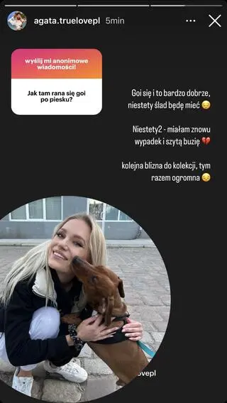 Agata Stranc z "True Love" o wypadku