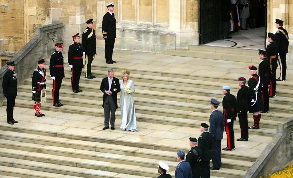Karol III podczaś ślubu z Camillą Parker Bowles