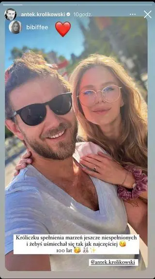 Nowa partnerka złożyła ukochanemu życzenia