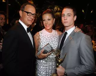 Chet Hanks z rodzicami: Ritą Wilson i Tomem Hanksem