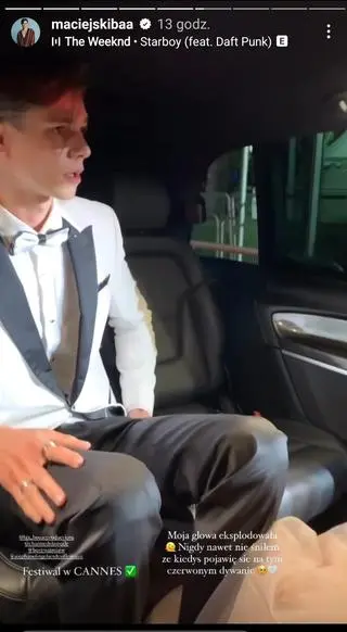 Maciej Skiba zaraz przed wkroczeniem na czerwony dywan