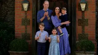 Książę William z żoną i dziećmi