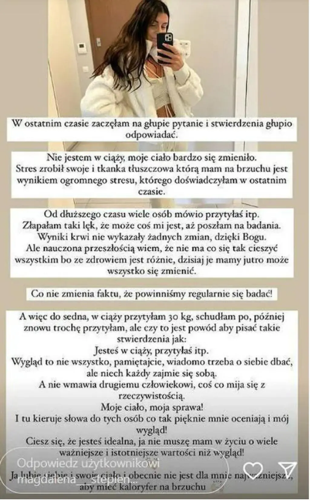 Magdalena Stępień o ciąży