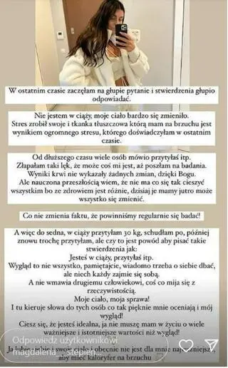 Magdalena Stępień o ciąży