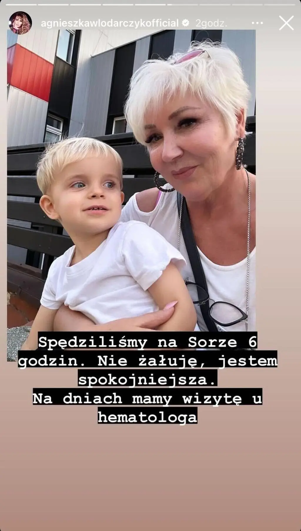 Agnieszka Włodarczyk pojechała z synem na SOR