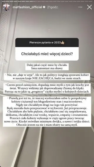 Maffashion odpowiedziała na pytanie o ciążę