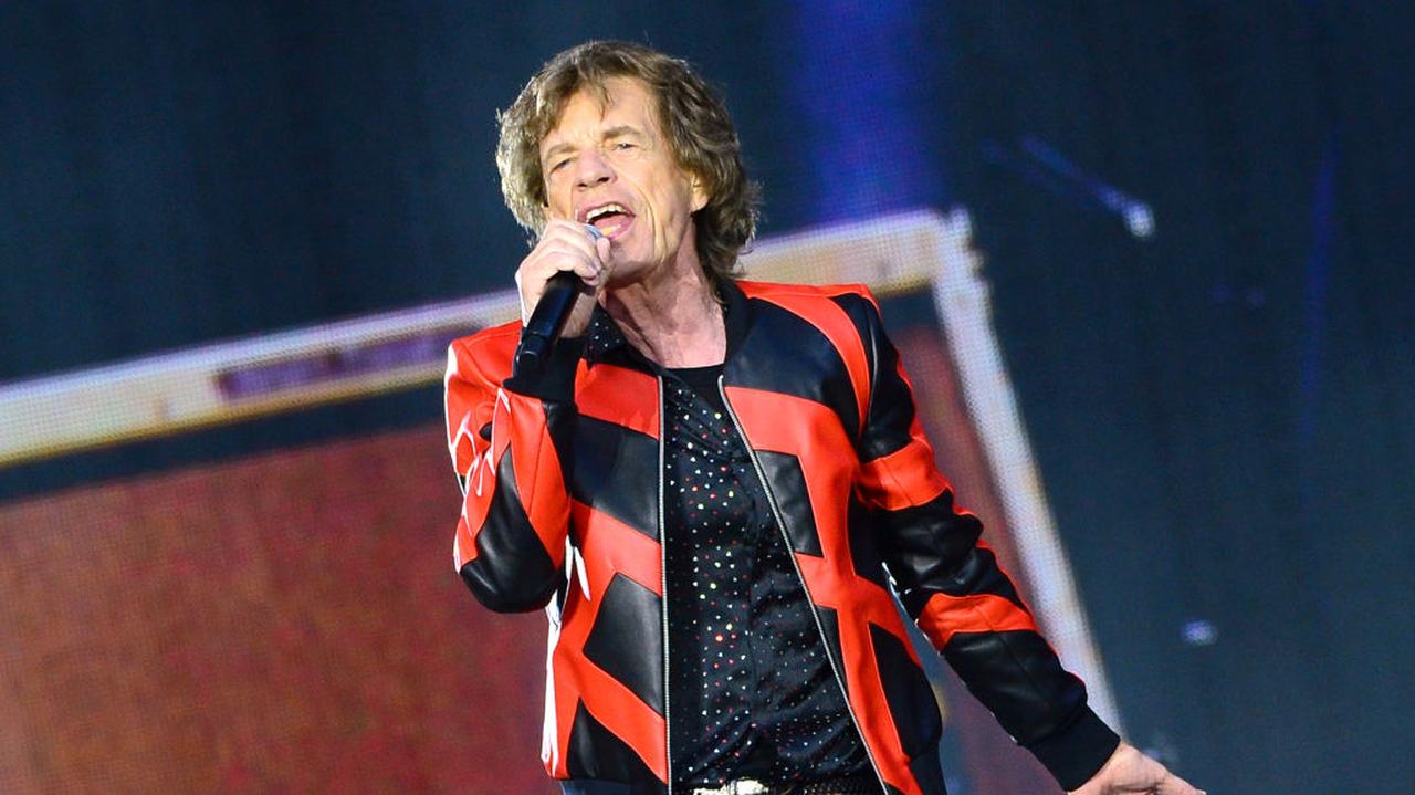 Mick Jagger na występie z zespołem The Rolling Stones
