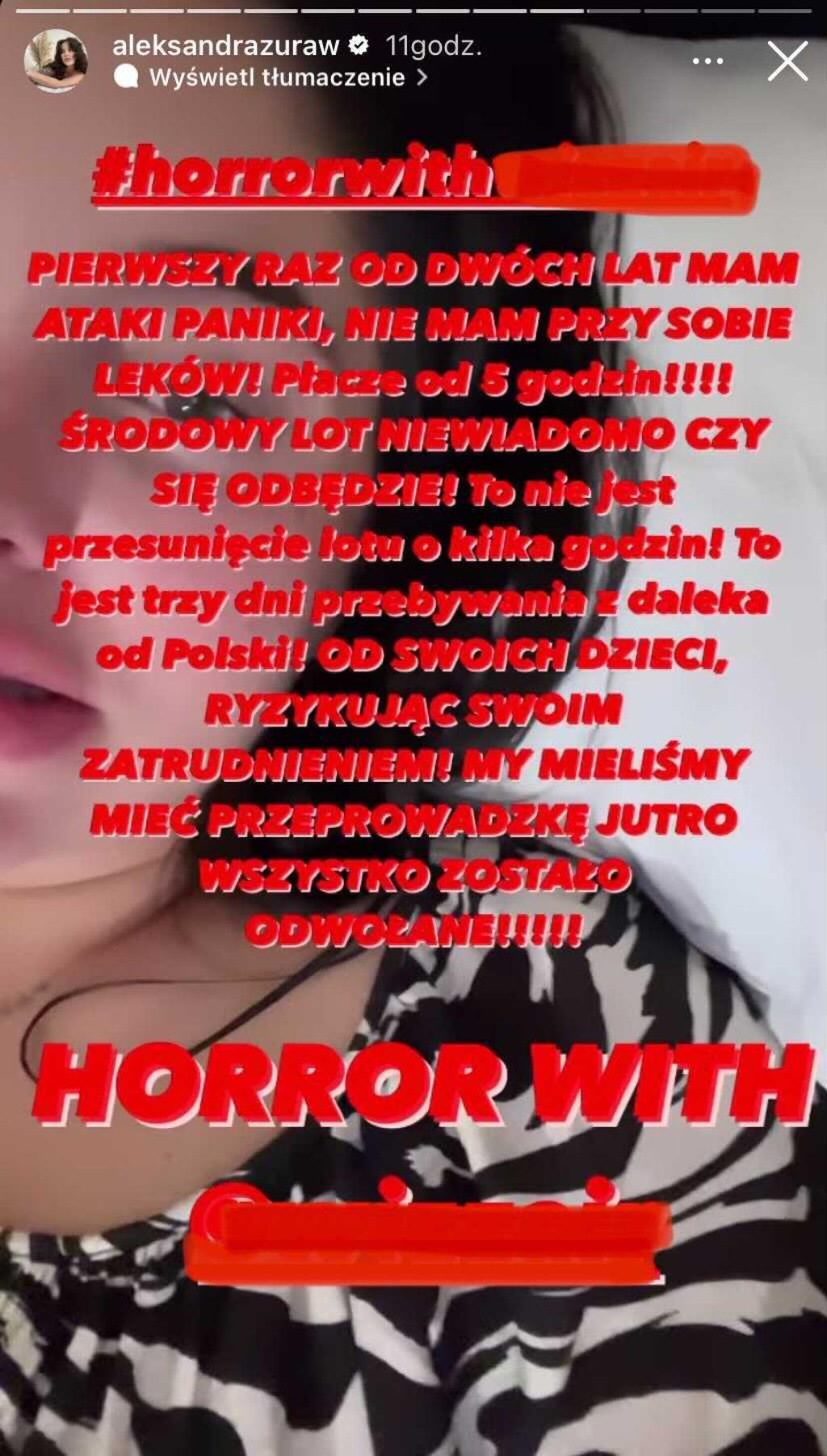 Ola Żuraw o horrorze na lotnisku